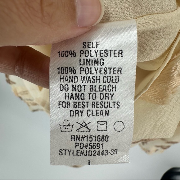 Storia Golden Floral Babydoll‎ Puff Sleeve Mini Dress Large Romantic Cottage NEW - Picture 12 of 16